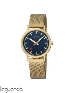 A660.30314.40SBM  Mondaine SBB Classic Quartz Dorado azul mate 36mm 