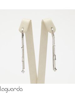 Pendientes de oro blanco 18 quilates con diamantes naturales 