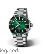 01 400 7763 4157-07 8 24 09PEB | Oris Aquis Date 43.5 Calibre 400 Verde