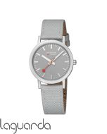 A660.30314.80SBH| Mondaine SBB Classic Acero mate,36 mm textil gris