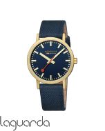 A660.30360.40SBQ | Mondaine SBB Classic IP Gold Acero mate, 40 mm, azul