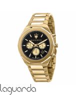 R8873642001 | Maserati Stile 45mm Black Dial pvd gold R8873642001