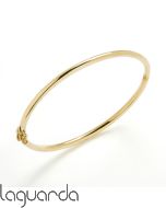 18K Yellow gold bangle oval shape round tube