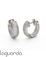 White gold hoop earrings with natural diamonds