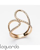 Anillo de oro rosa 18 quilates con diamantes naturales 