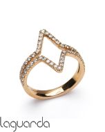 Anillo de oro rosa 18 quilates con diamantes naturales 