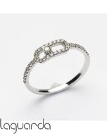 Anillo de oro blanco 18 quilates con diamantes naturales 