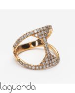 Anillo de oro rosa 18 quilates con diamantes naturales 