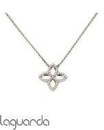  Pendant in 18k white gold with natural diamonds and chain 