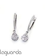 Pendientes de oro blanco con diamante natural