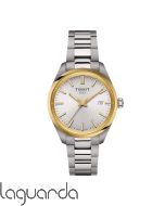 T150.210.21.031.00 Tissot PR 100, 34 m/m, esfera blanca caja acero y PVD oro amarillo