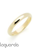 18K yellow gold half-round wedding ring 35 mm wide 4.3gr