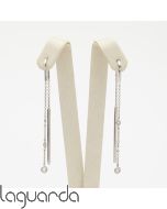 Pendientes de oro blanco 18 quilates con diamantes naturales 