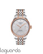 T006.407.22.036.01 | Tissot Le Locle Powermatic 80, 39.3 mm, bicolor PVD oro rosado y 12 diamantes