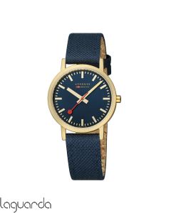 A660.30314.40SBQ | Mondaine SBB Classic Mate IP Gold, 36 m/m esfera azul