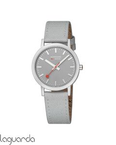 A660.30314.80SBH| Mondaine SBB Classic Acero mate,36 mm textil gris