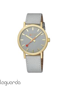 A660.30360.80SBU | Mondaine SBB Classic IP Gold Acero mate, 40 mm, gris