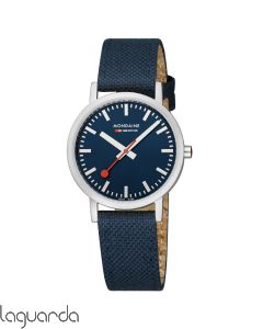 A660.30314.40SBD | Mondaine SBB Classic Acer' mate (36mm), textil azul y corcho natural 