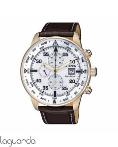 CA0693-12A  | Reloj Citizen of collection Chrono Aviator Dorado Eco Drive 44 mm