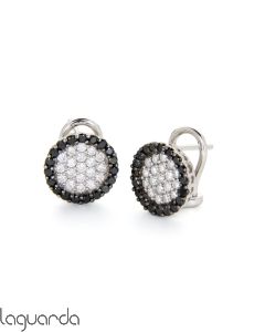 18-carat white gold earrings with pave natural diamond