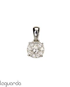 pendant in 18k white gold with natural diamonds without chain