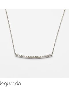 pendant in 18k white gold with natural diamonds and its chain