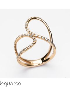 Anillo de oro rosa 18 quilates con diamantes naturales 