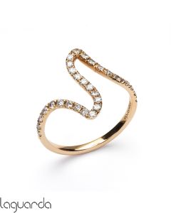 Anillo de oro rosa 18 quilates con diamantes naturales 