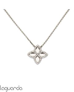  Pendant in 18k white gold with natural diamonds and chain 