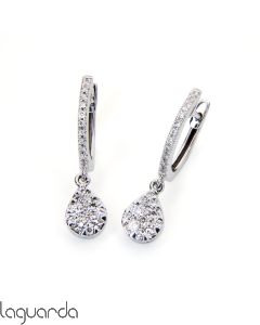 Pendientes de oro blanco con diamante natural