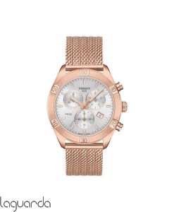 T101.917.33.031.00 | Tissot PR100 Sport Chic Chronograph Lady, correa milanesa PVD oro rosado