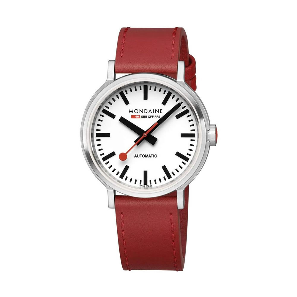 Mondaine MST.4161B.LC Classic Automatic watch 41mm red strap Mondaine official prices